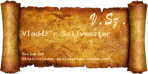 Vladár Szilveszter névjegykártya
